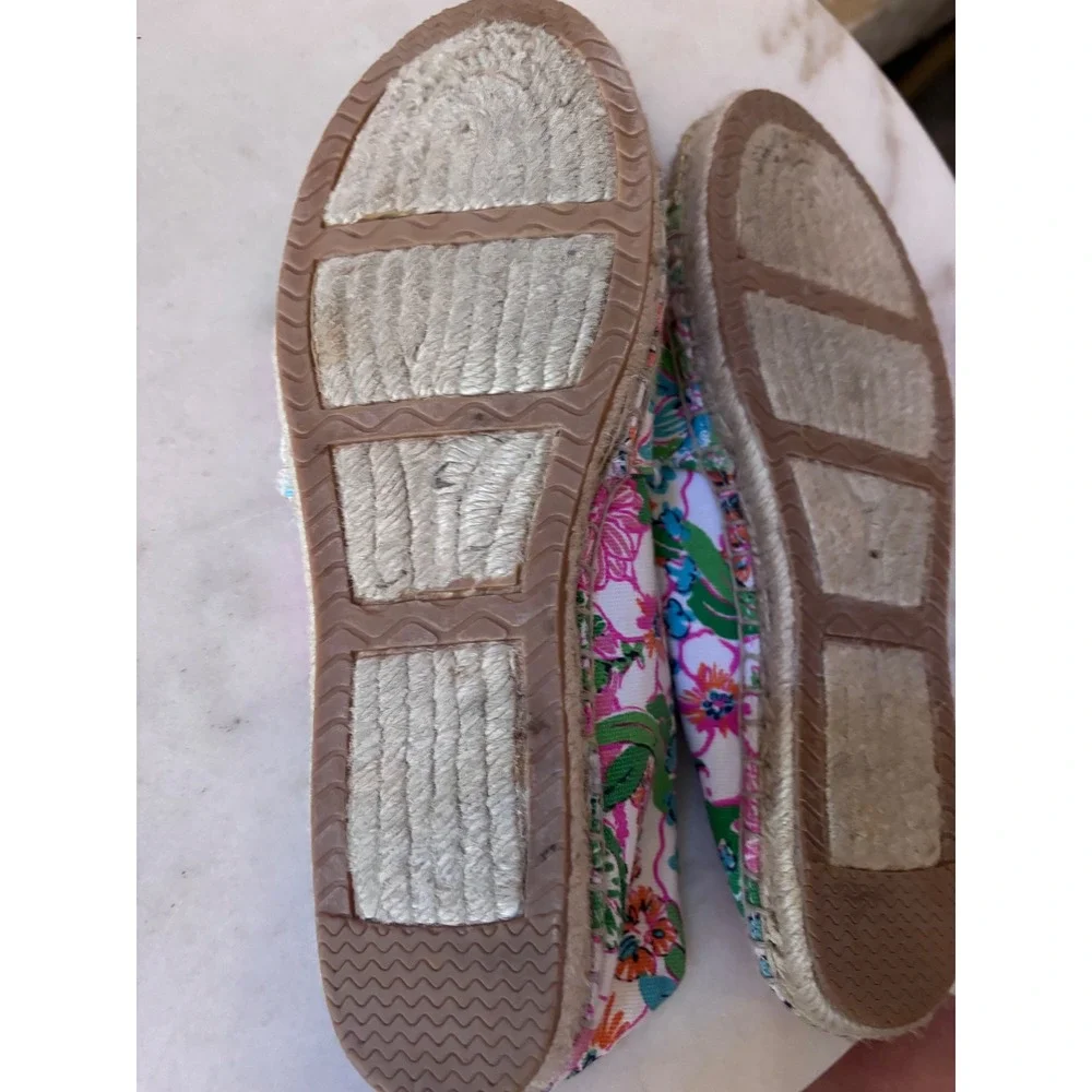 Lilly Pulitzer for Target Nosie Posey Espadrilles Gold Toe Flats 8.5